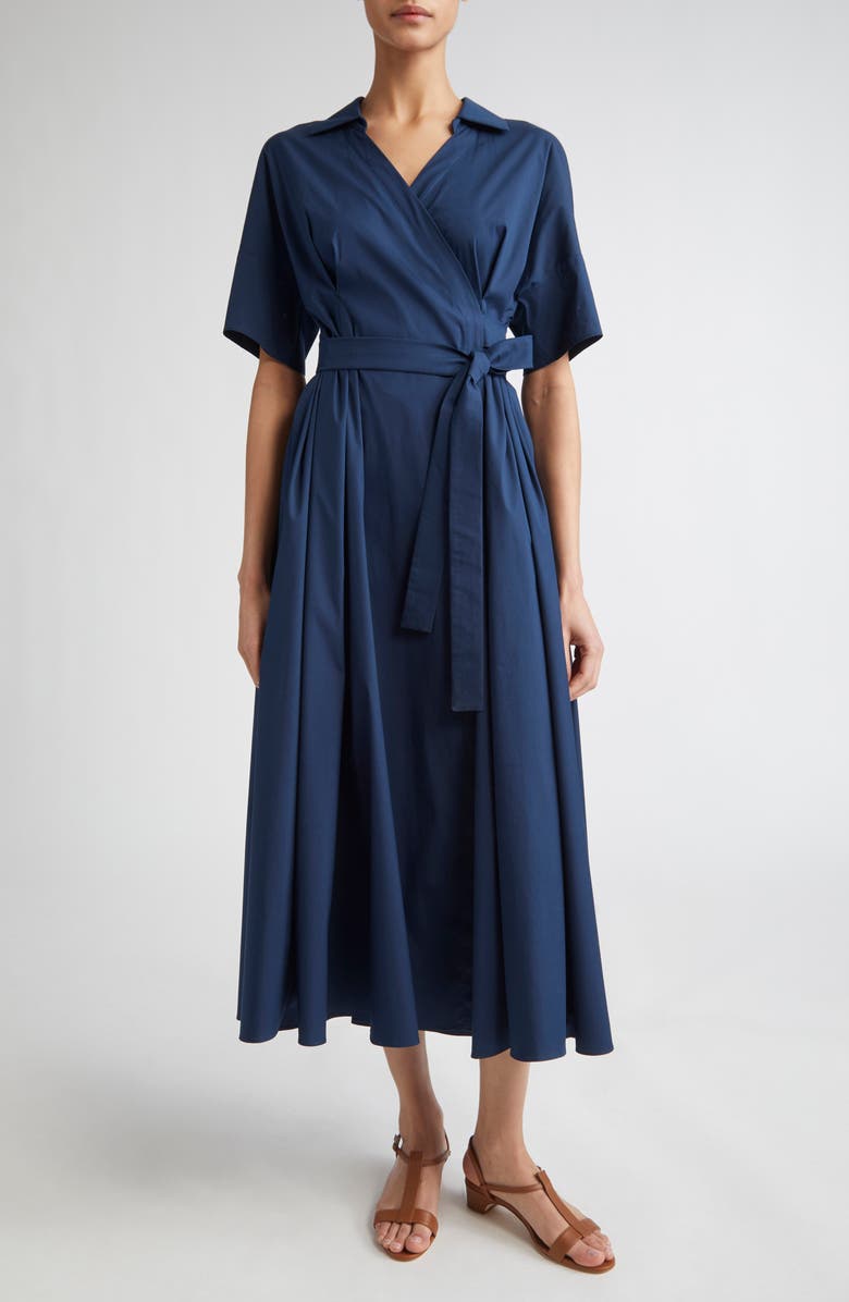 Sarah Stretch Poplin Wrap Shirtdress