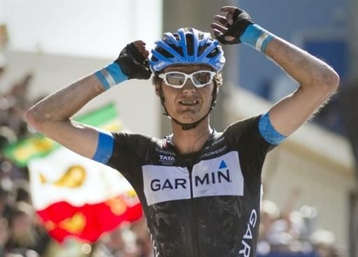 Van Summeren was covered in dust and sweat after his long ride up front
