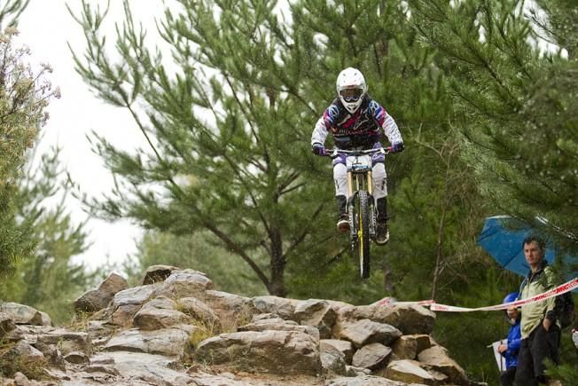 Tracey Hannah on her way to a win