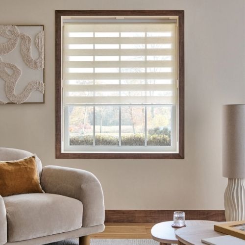 Next, Natural Ready Made Day and Night Zebra Roller Blind