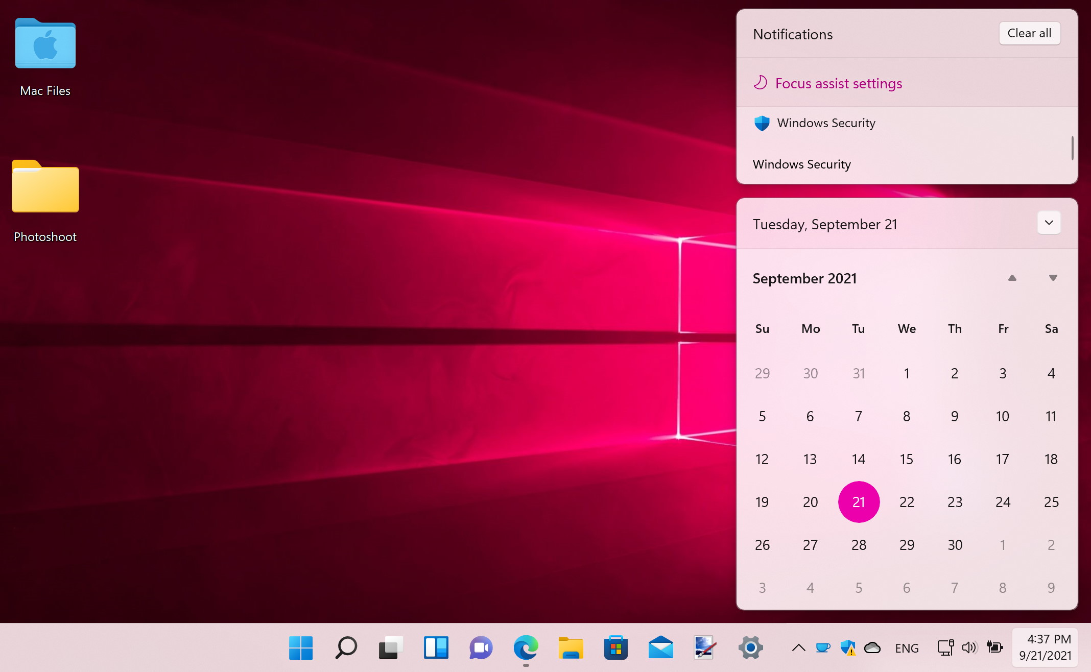 Windows 11 notifications screenshot