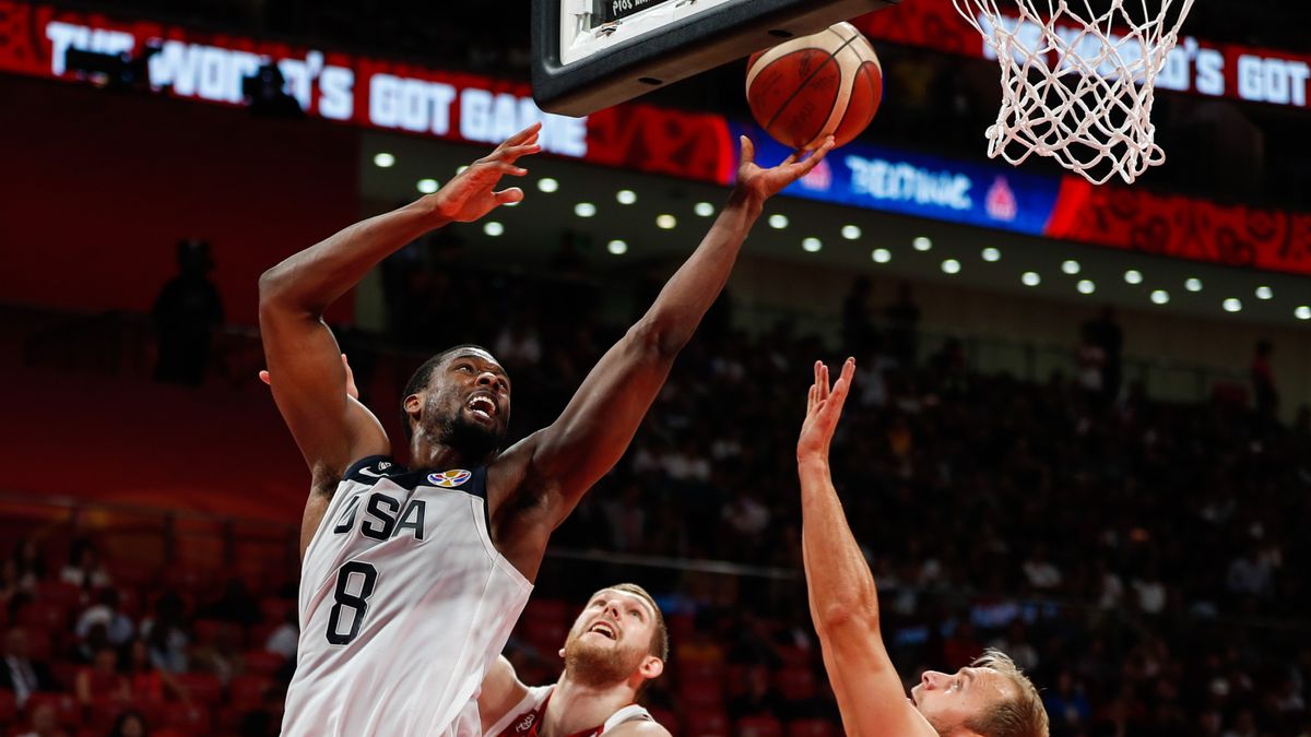 USA&#039;s Harrison Barnes in the team&#039;s final match of the FIBA World Cup 2019