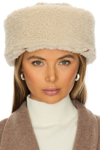 Arella Shearling Hat Tan