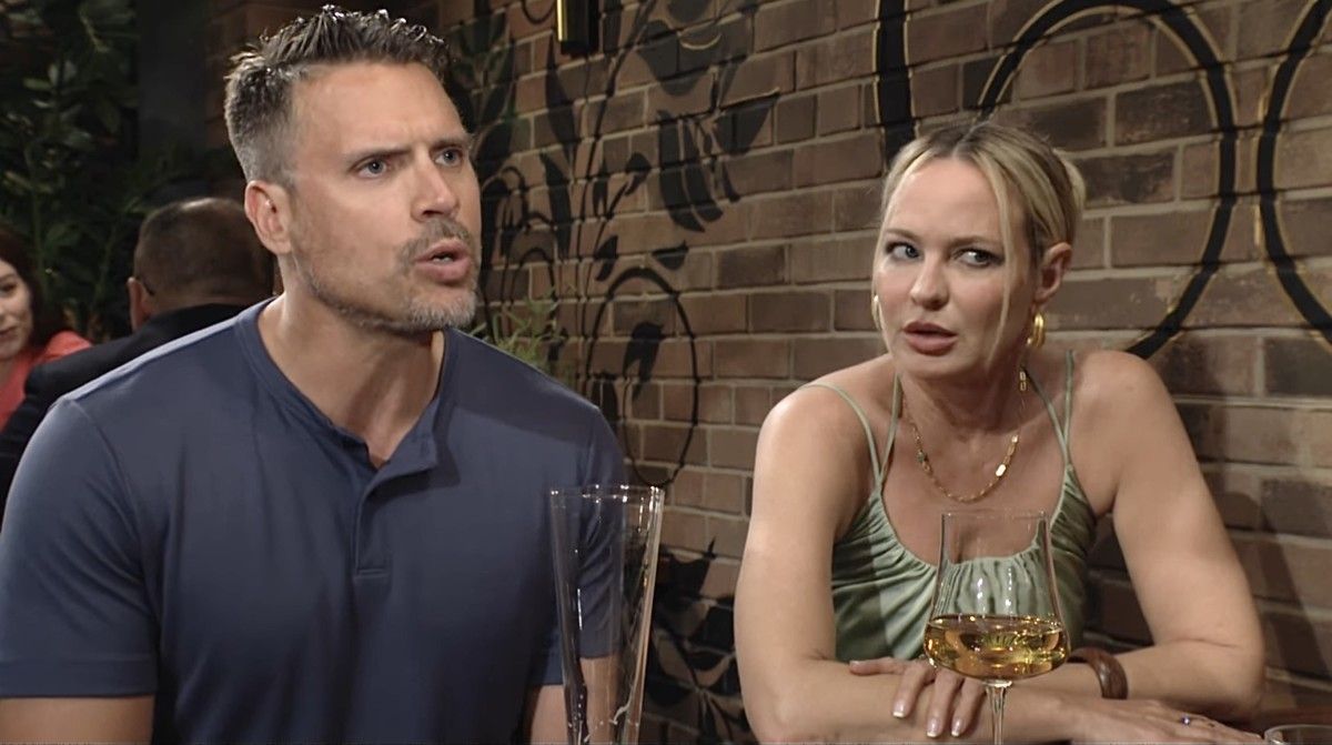 Joshua Morrow and Sharon Case as Nick and Sharon confused in The Young and the Restless