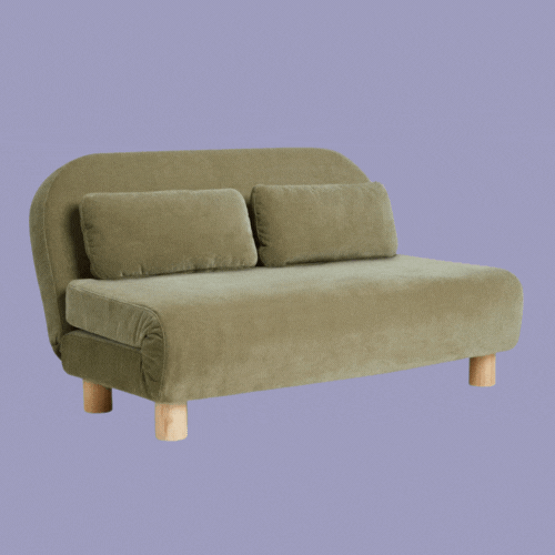 Next, Relaxed Chenille Olive Green Palma Double Sofa Bed