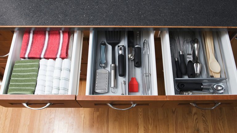 Organized Kitchen Drawers - stock photo