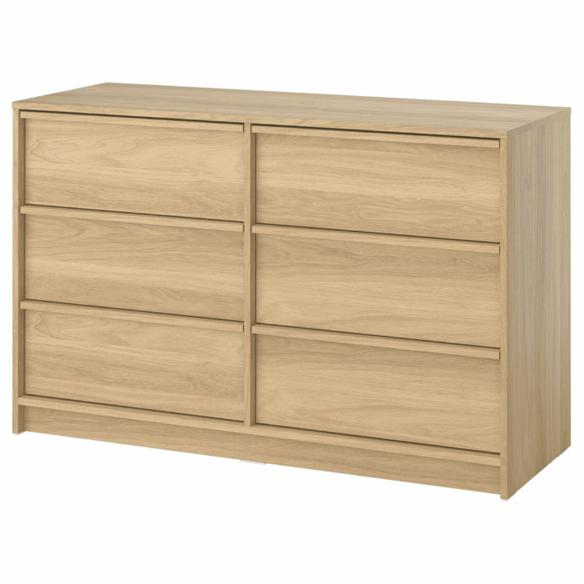 IKEA, Ankarudden Chest of 6 Drawers - With 2 Inner Drawers/oak Effect 139x48x87 Cm