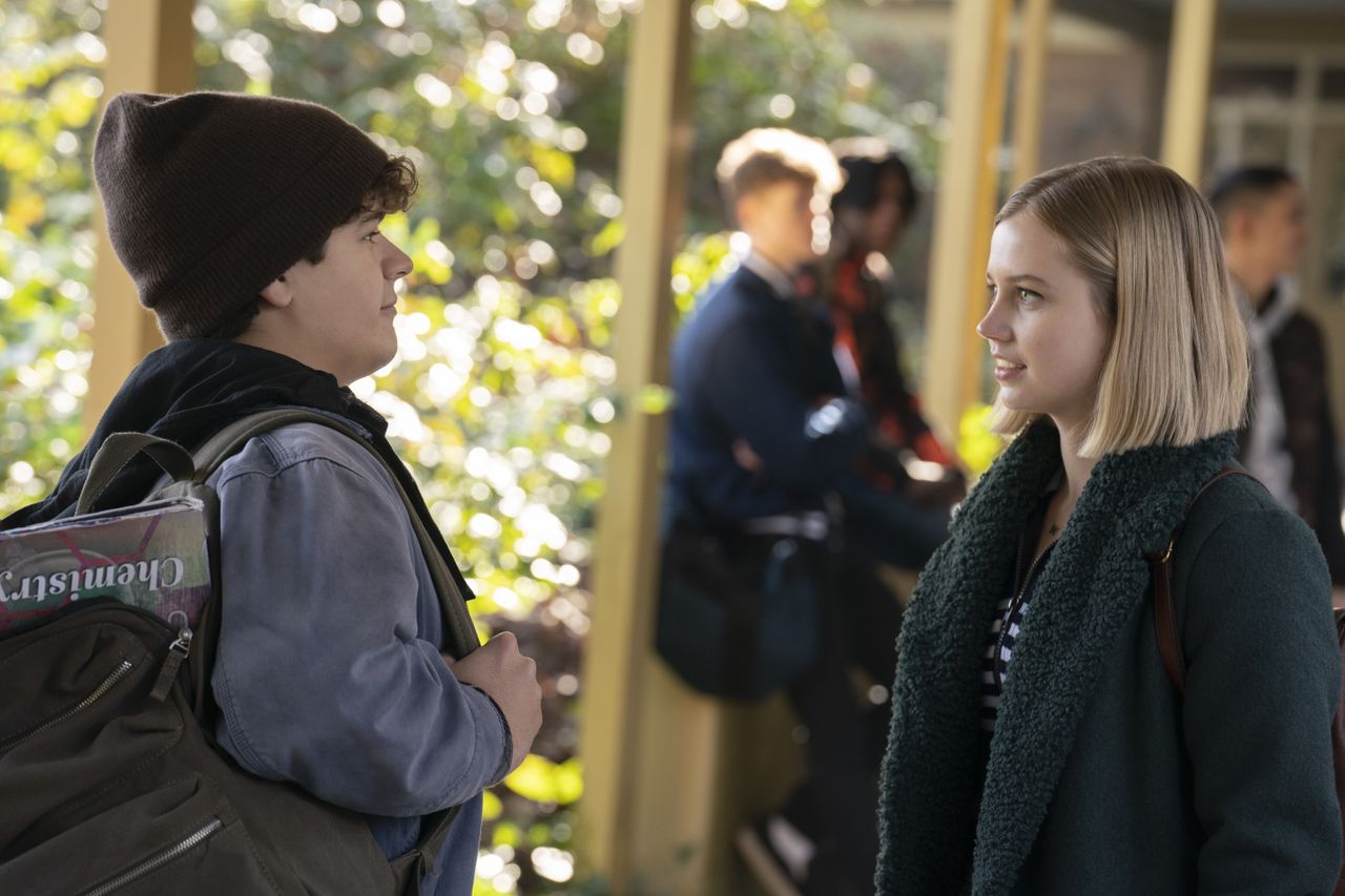 Gaten Matarazzo and Angourie Rice in Honor Society