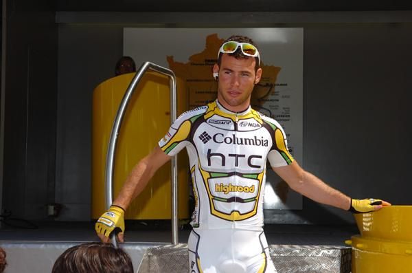 Mark Cavendish (Columbia-HTC) at the start of Tour de France stage two in Monaco.