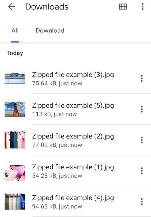 open zip files on android