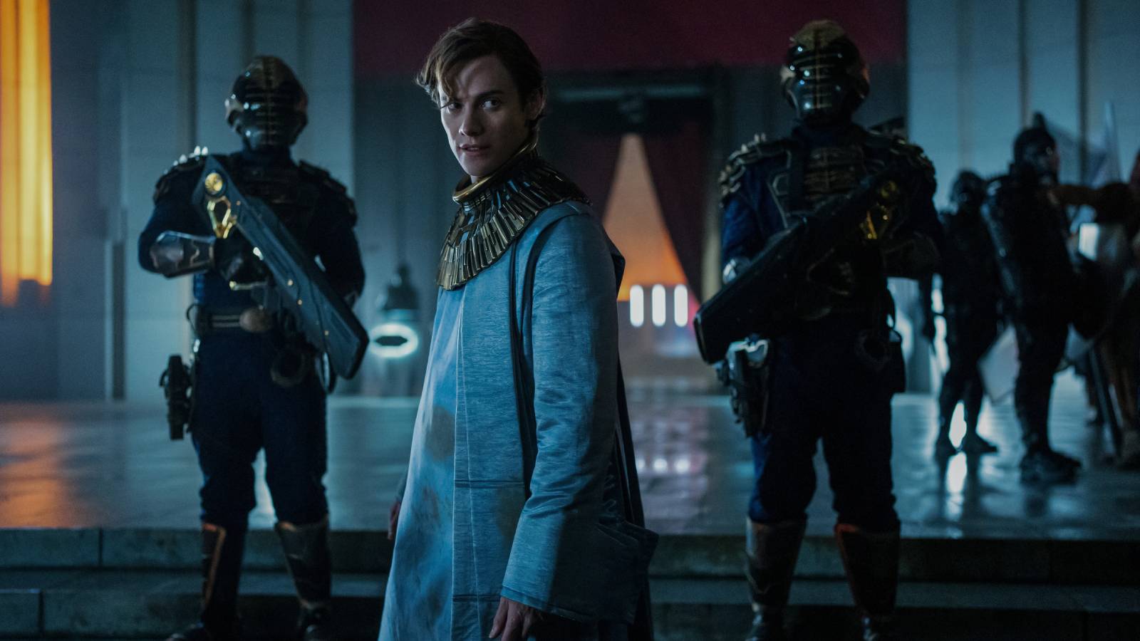 Cassian Bilton in the third season of Foundation on Apple TV Plus
