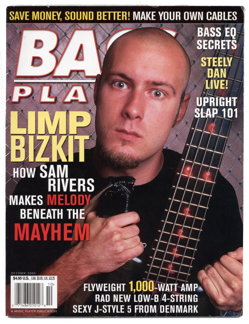 Sam Rivers on the cover of Bass Player magazine, October 2000