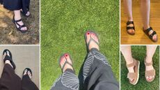 Rivkie Baum, Molly Smith, Caroline Parr and Kerrie Hughes testing the most comfortable sandals for women