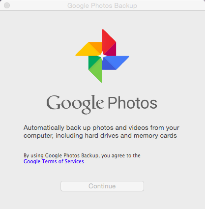 Google Photos desktop backup app