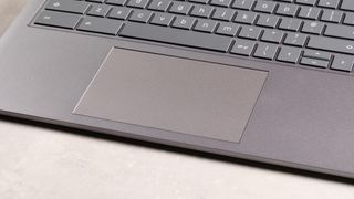 Close-up of touchpad on HP Chromebook Plus 15.6-inch