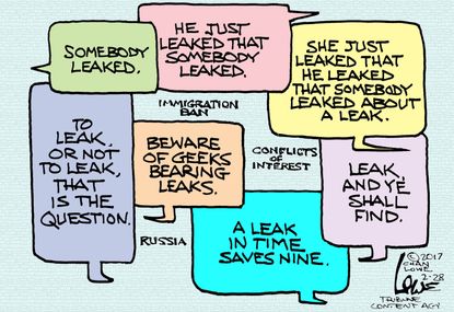 Political Cartoon U.S. Leaks Donald Trump media Russia