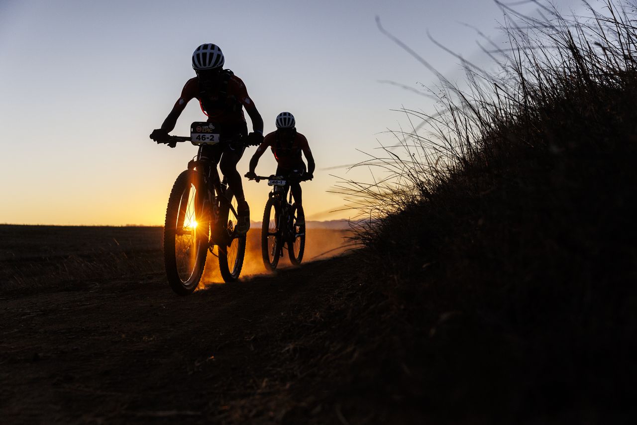 Riders during Stage 2 of the 2025 Absa Cape Epic Mountain Bike stage race held from Meerendal Wine Estate to Fairview, Paarl, Cape Town, South Africa on the 18th March 2025. Photo by Sam Clark/Cape Epic
PLEASE ENSURE THE APPROPRIATE CREDIT IS GIVEN TO THE PHOTOGRAPHER AND ABSA CAPE EPIC