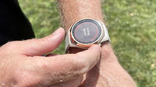 a photo of the Garmin Approach S42 on the wrist