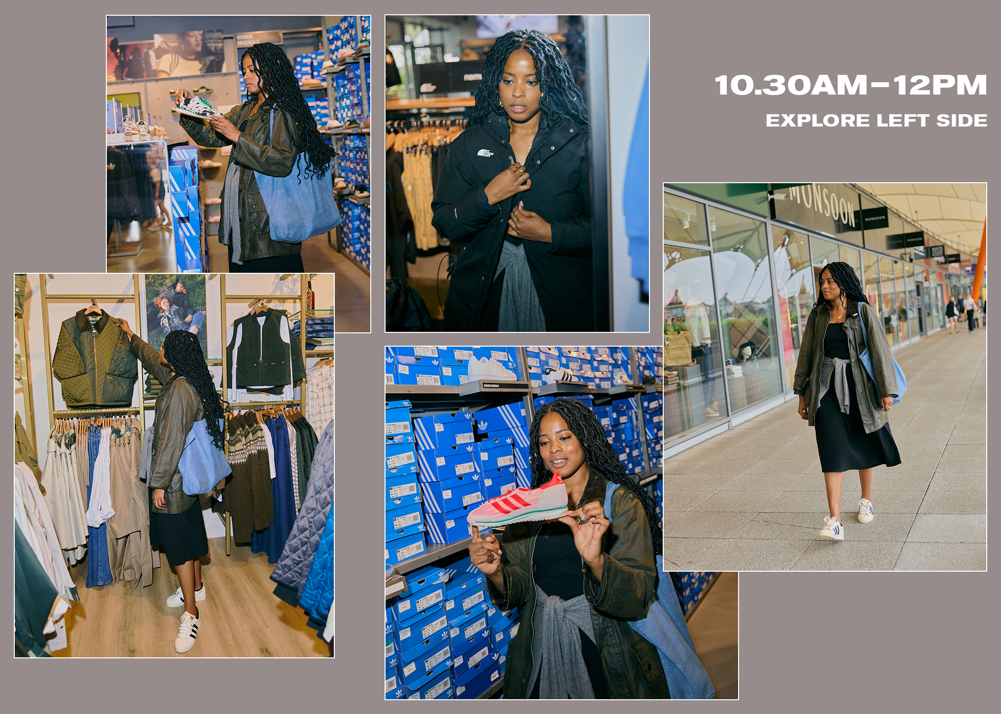 A fashion editor exploring the left side of Mcarthurglen Designer Outlet Ashford.