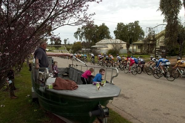 Lake Boga may be on the other side of the highway but these locals found another use for their boat.