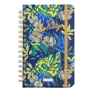 Lilly Pulitzer Medium Planner January 2025 - December 2025, Weekly Agenda & Monthly Calendar, Stickers, Pockets, Spiral Binding, 5" X 8.25" (the Hottest Spot Navy)