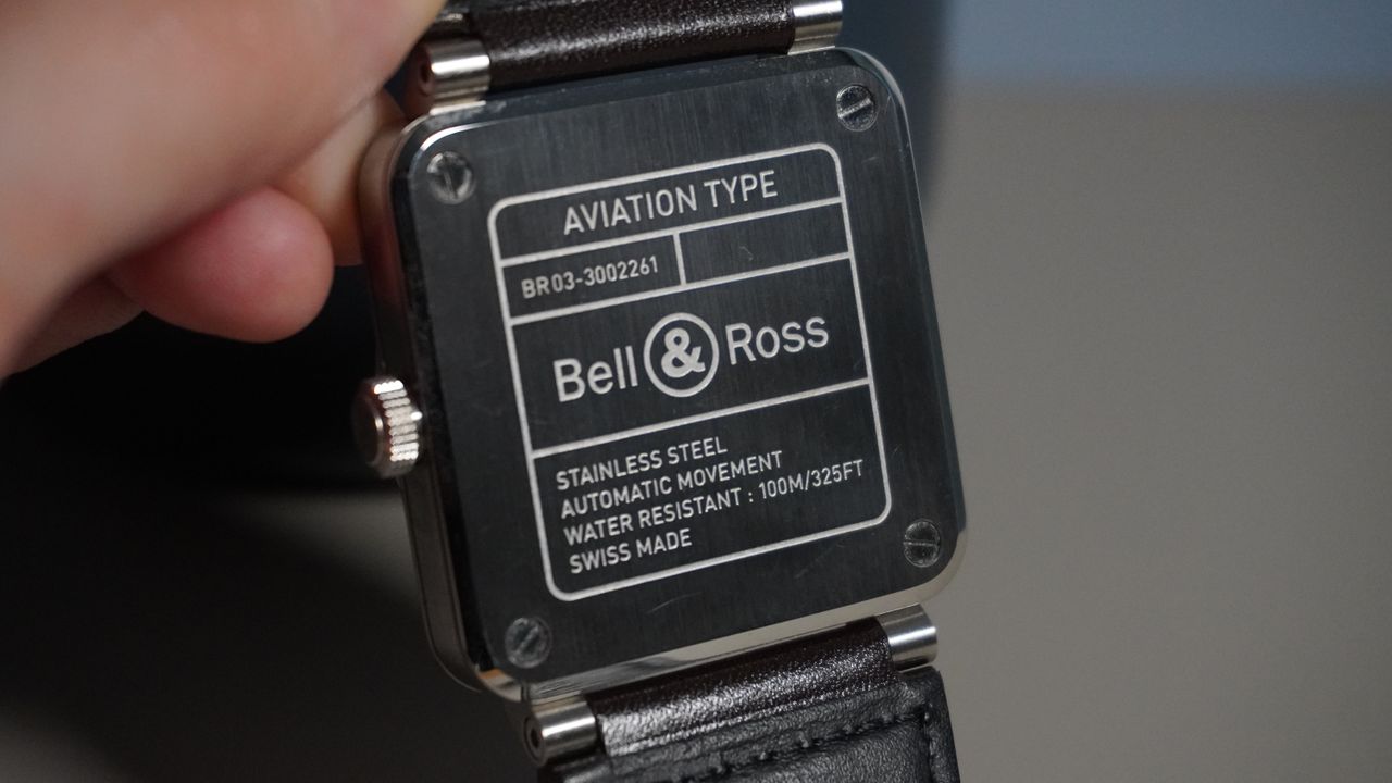 The Bell &amp; Ross BR03 on a grey and blue background