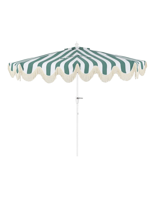 Tasheba Classic Scalloped Fringe Patio Umbrella