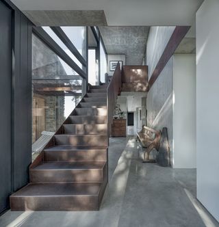 staircase at Castle High by Hyde + Hyde Architects