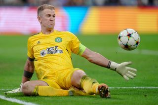 Joe Hart in action for Celtic against Real Madrid, November 2022