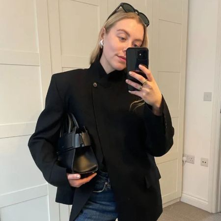 Editor Florrie Alexander wears a black trend-led Zara Blazer