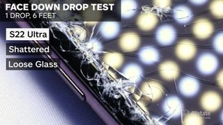 Galaxy S22 Ultra face-down drop test