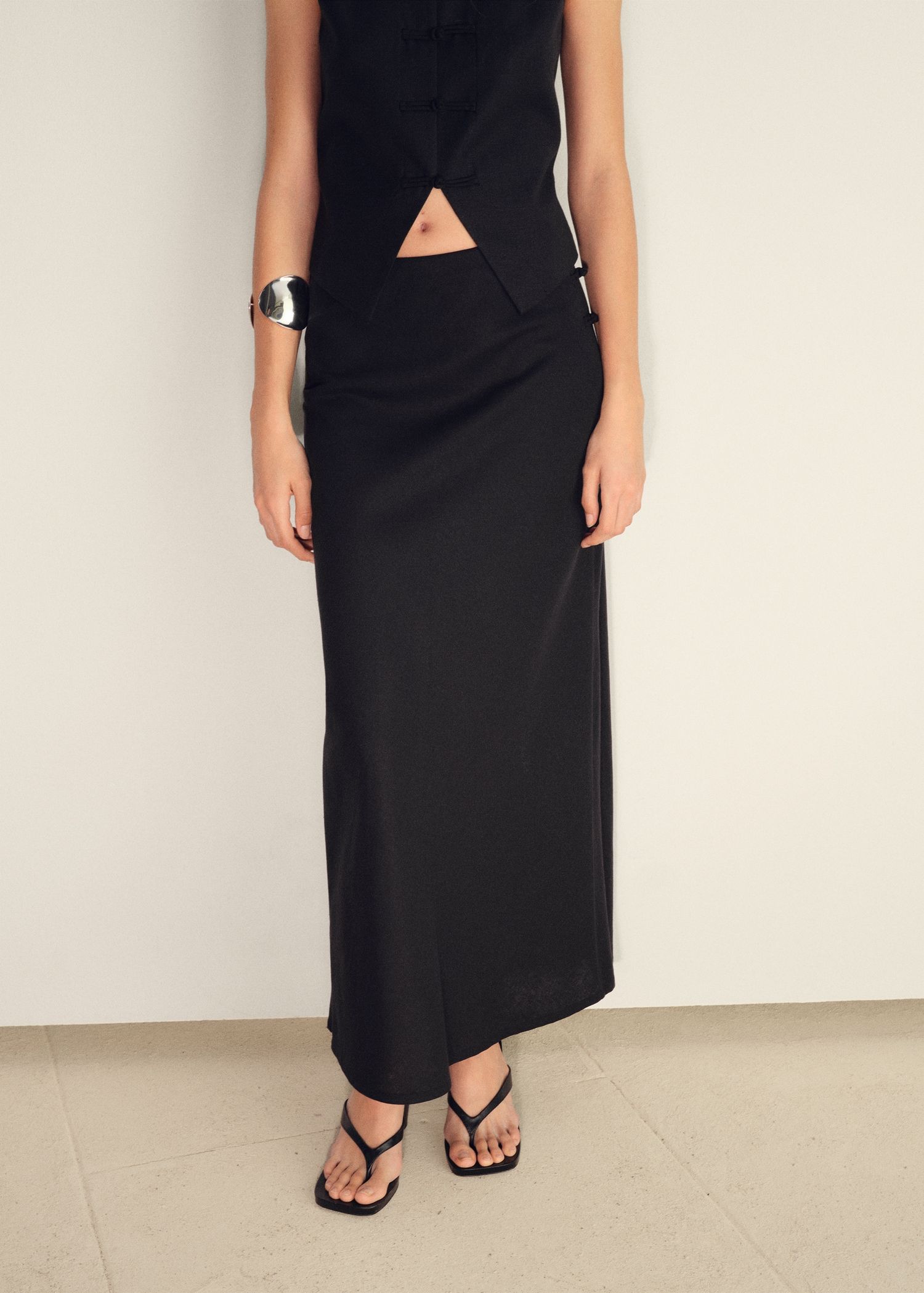Linen-Blend Straight Skirt - Women | Mango United Kingdom