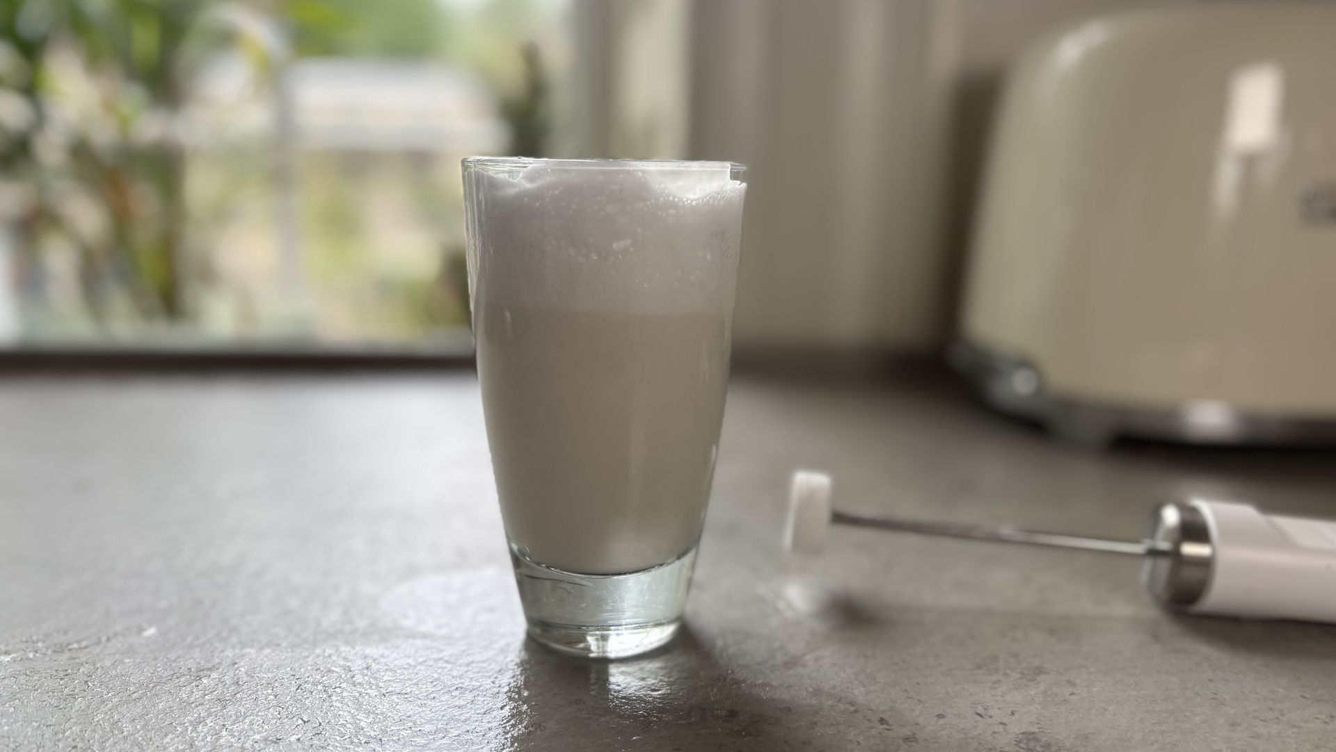 Nespresso NanoFoamer Milk Frother being tested