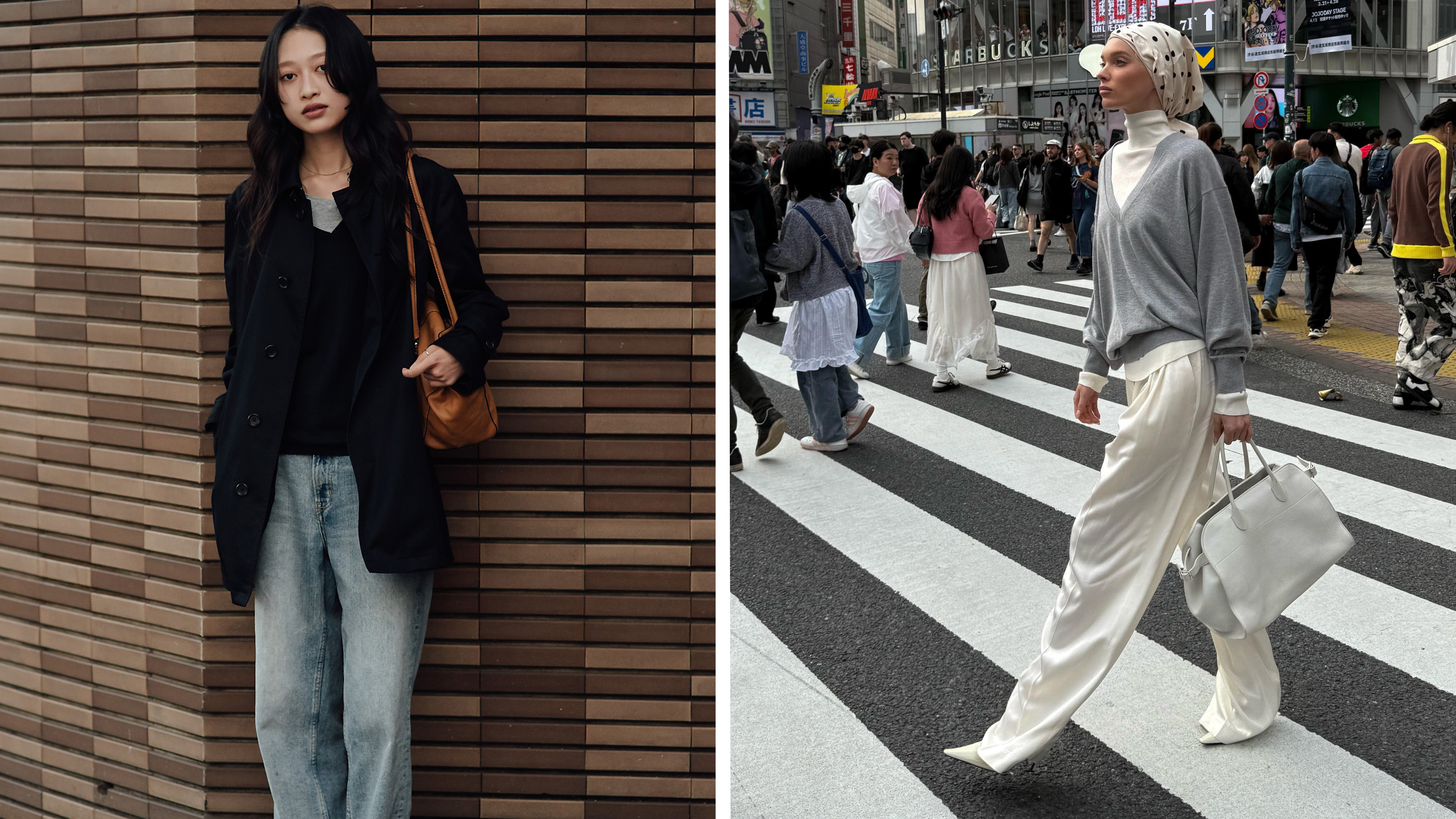 two influencers in tokyo show off their chic outfits.