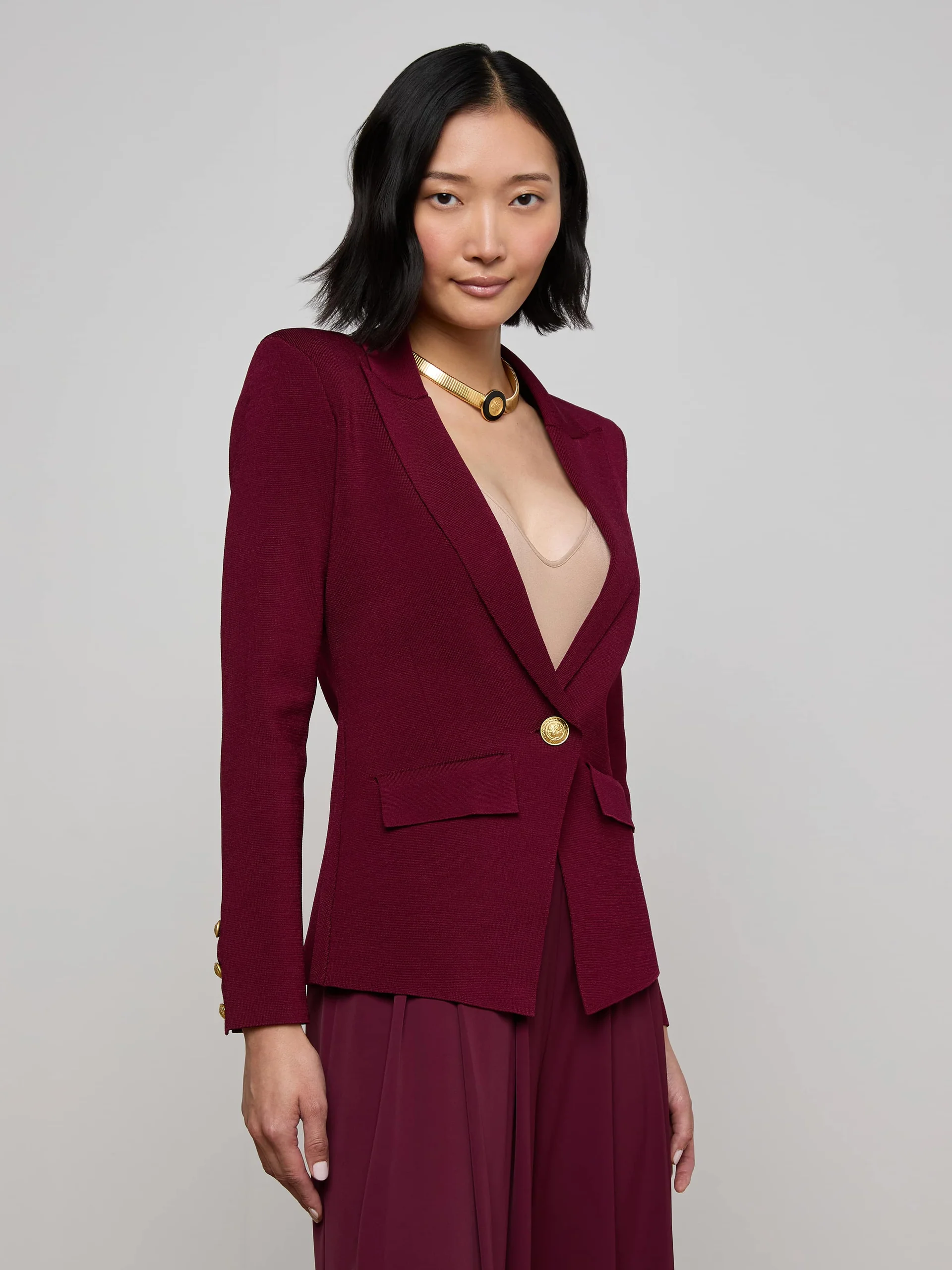 L&#039;AGENCE, Chamberlain Knit Blazer