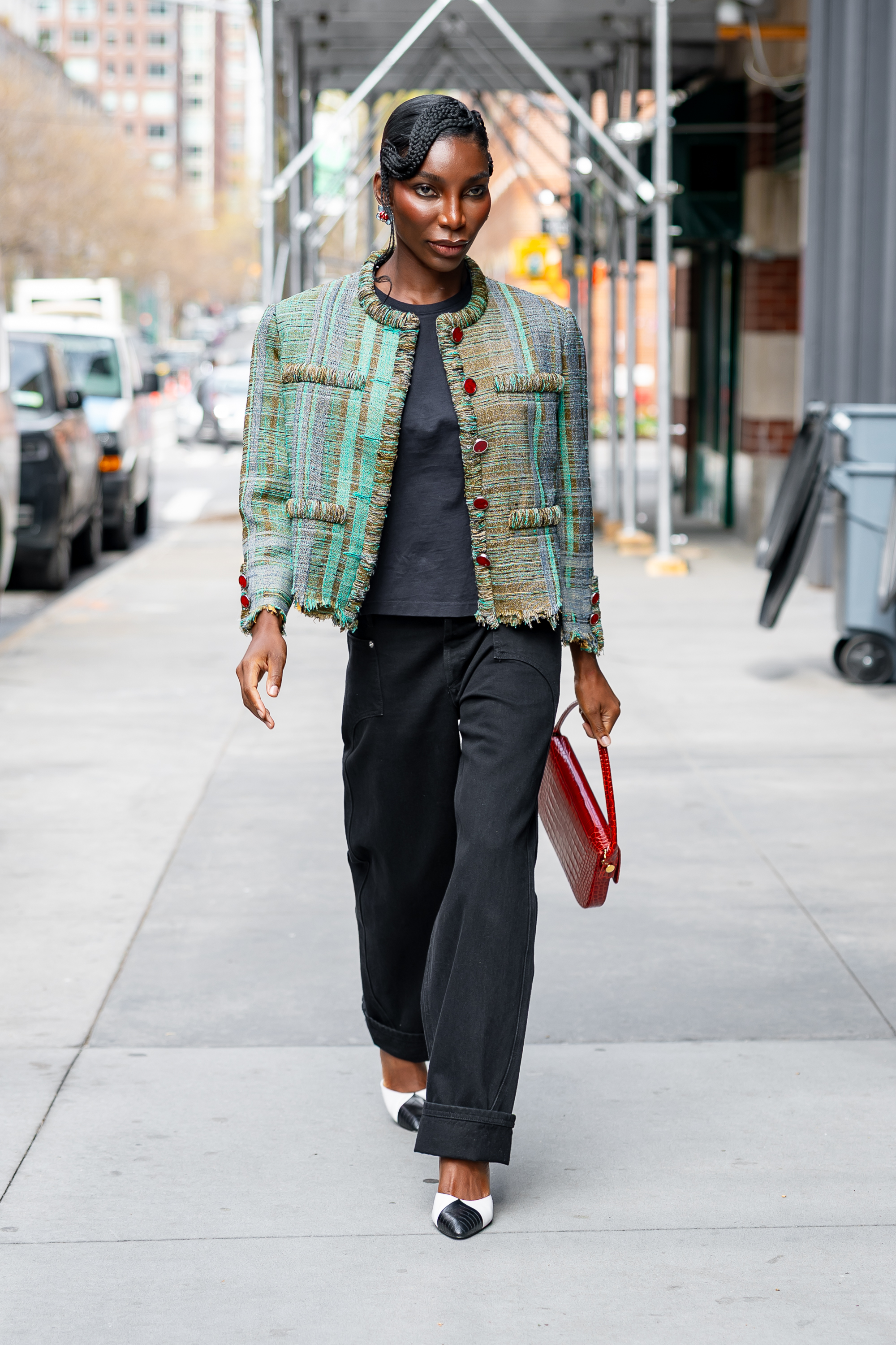 Michaela Coel is seen in Tribeca on April 13, 2026 in New York City.
