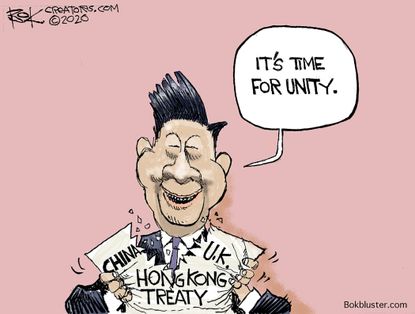 Political Cartoon World Xi Jinping Hong Kong China