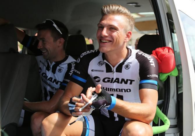 Marcel Kittel relaxes in the team van before the stage