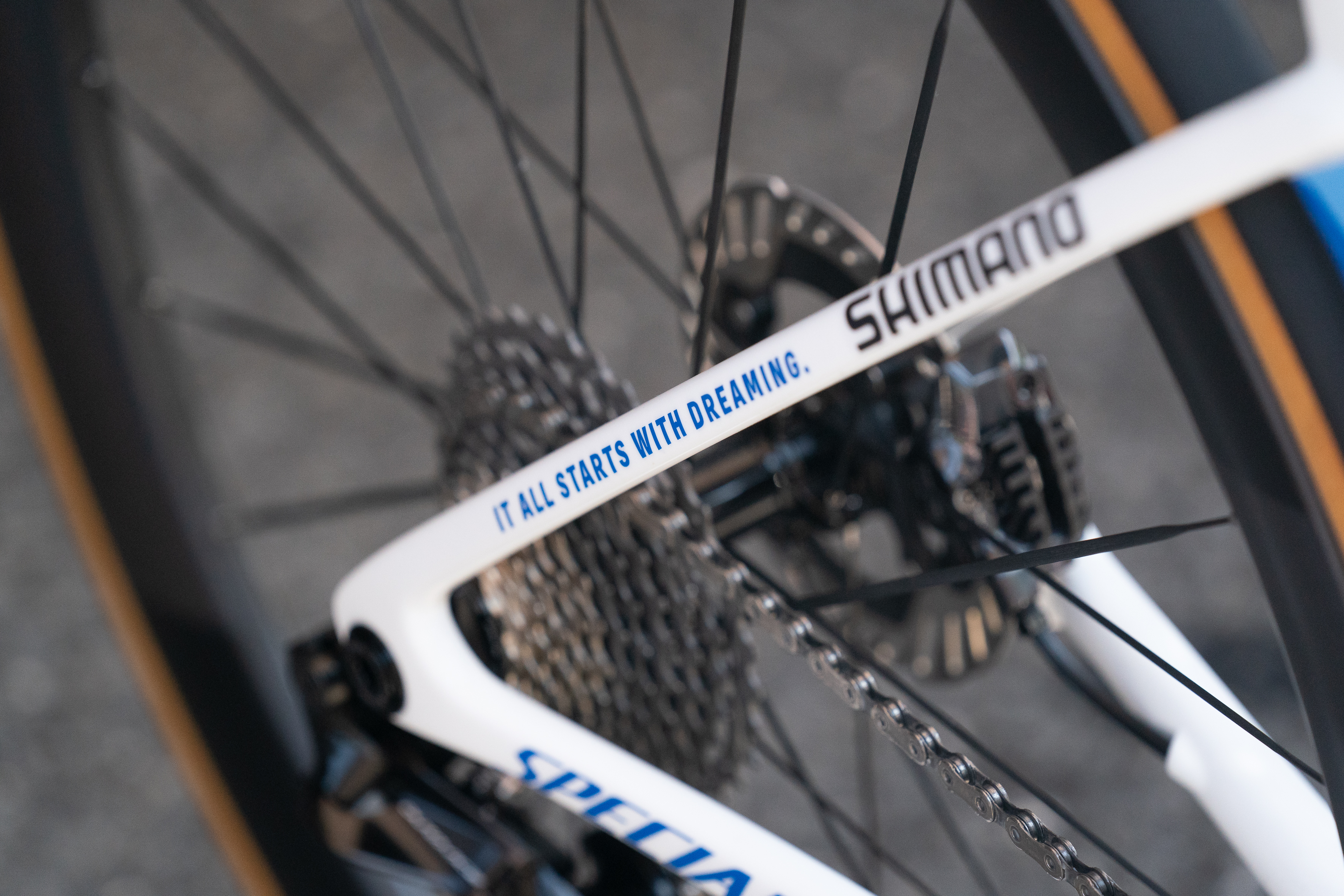 SD Worx's custom painted specialized tarmac at tour de france femmes