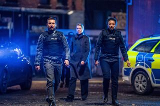 Martin Compston, Anna Maxwell Martin and Shalom Brune-Franklin in BBC's Line of Duty