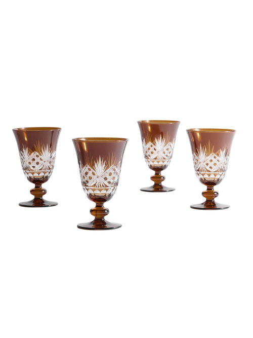 Antique Cut Goblets - Set of 4