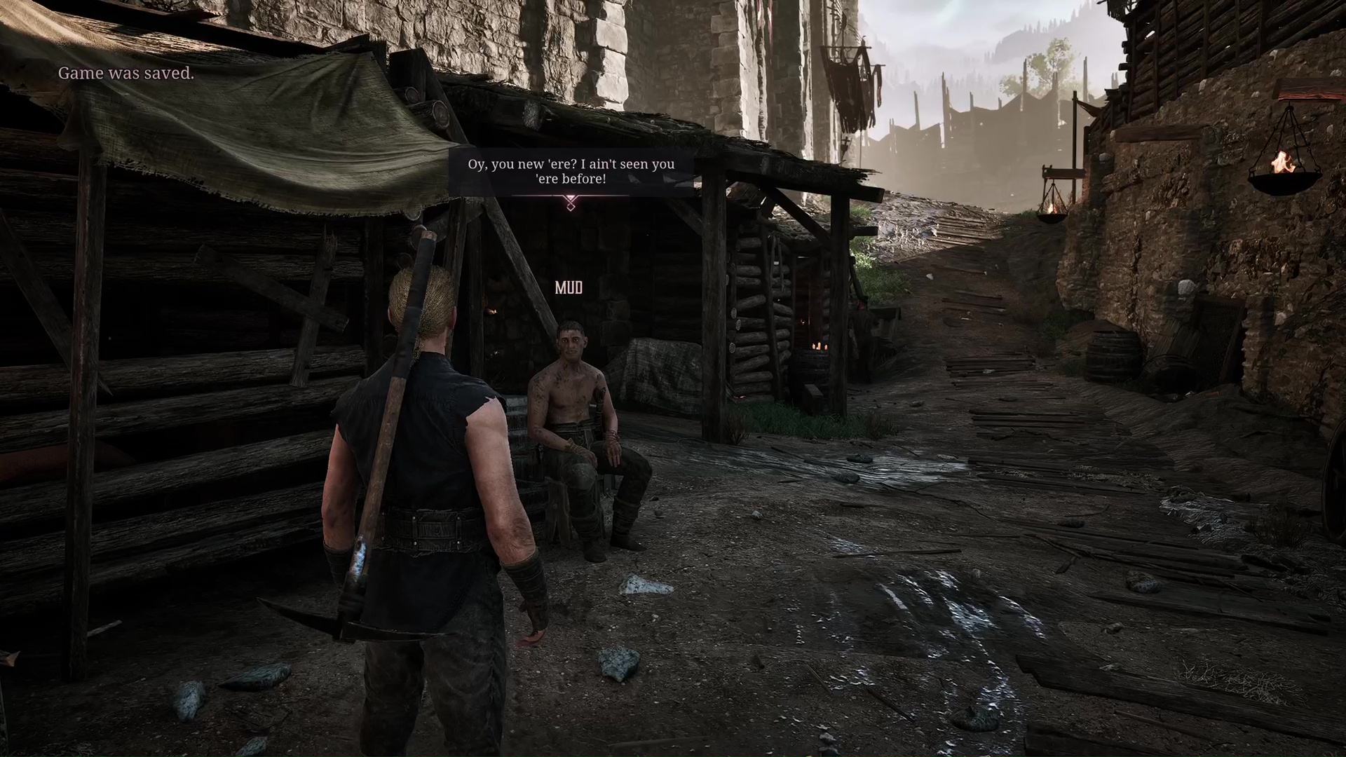 Mud flags down the hero in Gothic 1 Remake