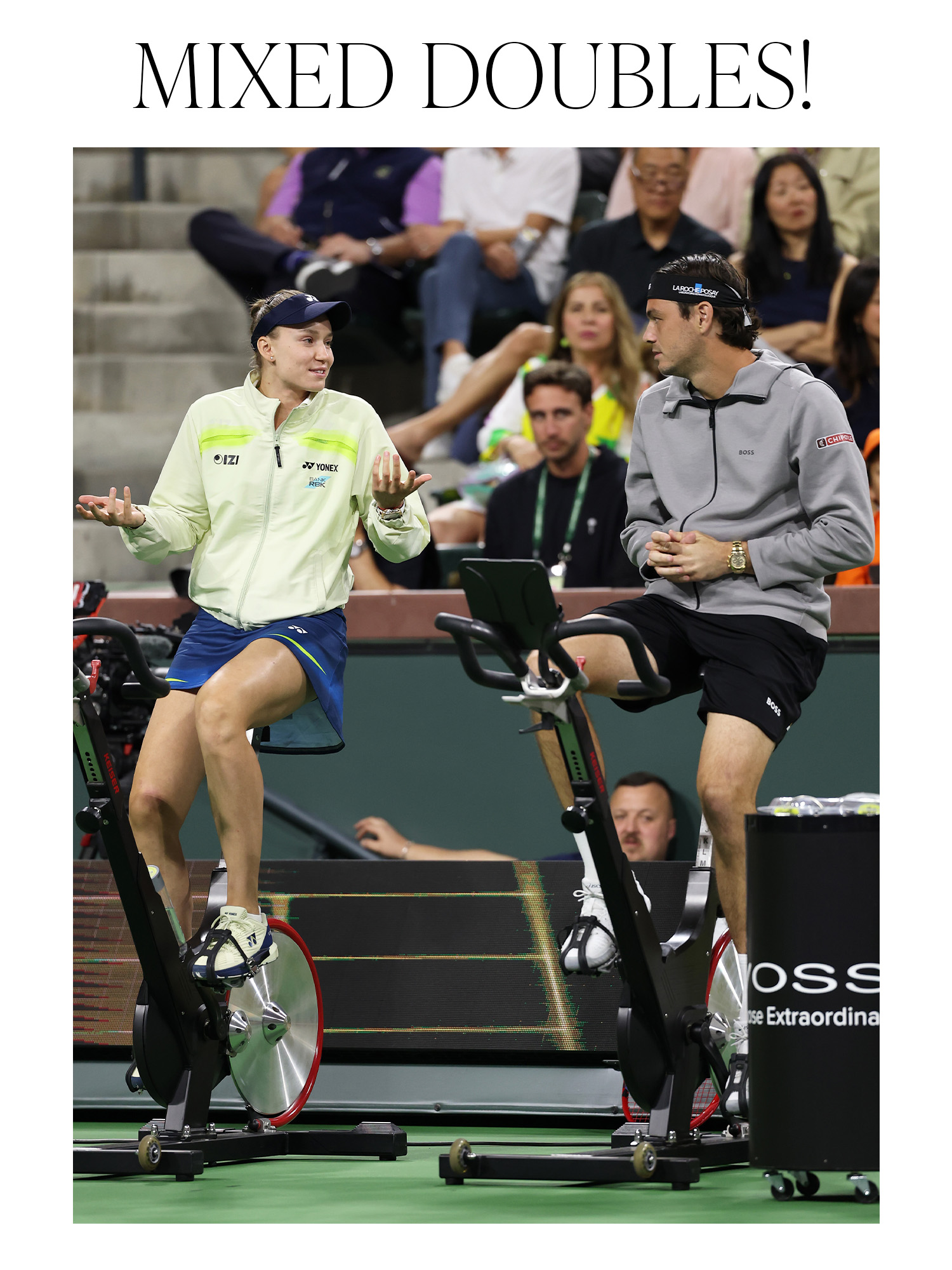 Taylor Fritz and Elena Rybakina during the Eisenhower Cup at Indian Wells Tennis Garden on March 03, 2026 in Indian Wells, California.