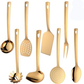 gold stainless steel fancy kitchen utensils set