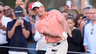 Rory McIlroy takes a shot at the Dubai Desert Classic