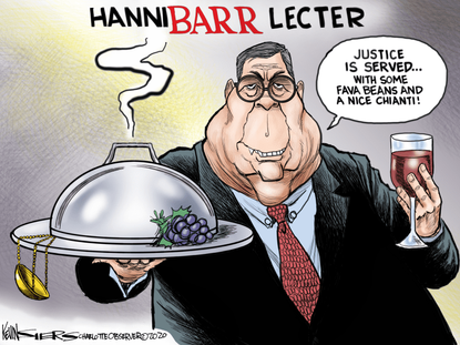 Political Cartoon U.S. Barr Hannibal Lecter