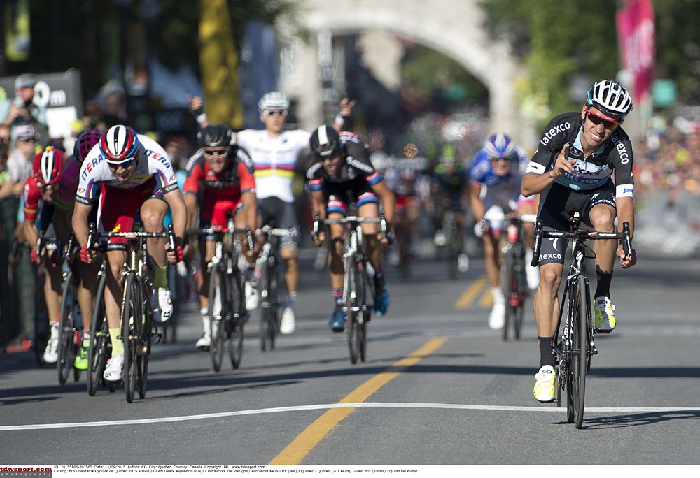Michael Matthews (Orica-GreenEdge) was second and Alexander Kristoff (Katusha) third in Quebec City