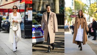 A composite of street style influencers showing the best coats to wear in paris