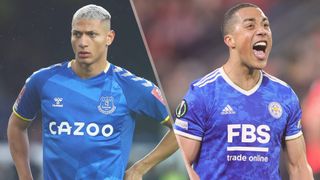 Richarlison of Everton and Youri Tielemans of Leicester City could both feature in the Everton vs Leicester live stream