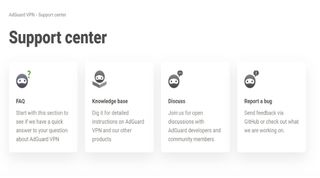 AdGuard VPN support center screenshot